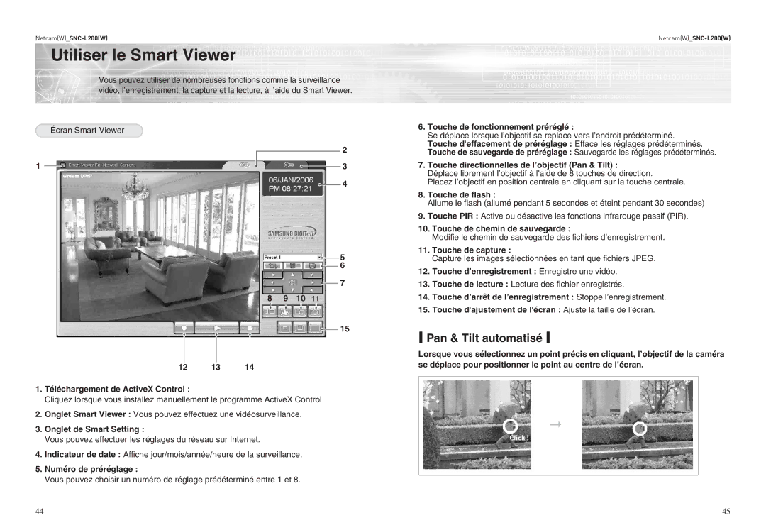 Samsung SNC-L200P manual Utiliser le Smart Viewer 