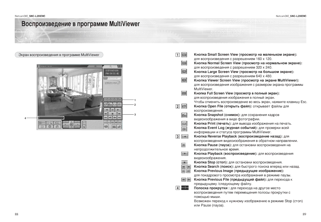 Samsung SNC-L200P manual ÇÓÒÔÓËÁ‚Â‰ÂÌËÂ ‚ ÔÓ„‡ÏÏÂ MultiViewer 