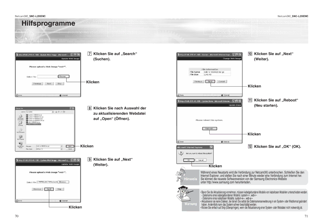 Samsung SNC-L200P manual Dateiname eines kabelgebundenen Modells system-l- *, web-l 