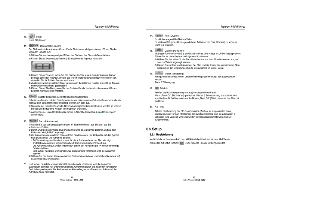 Samsung SNC-L200P manual Setup, Registrierung 