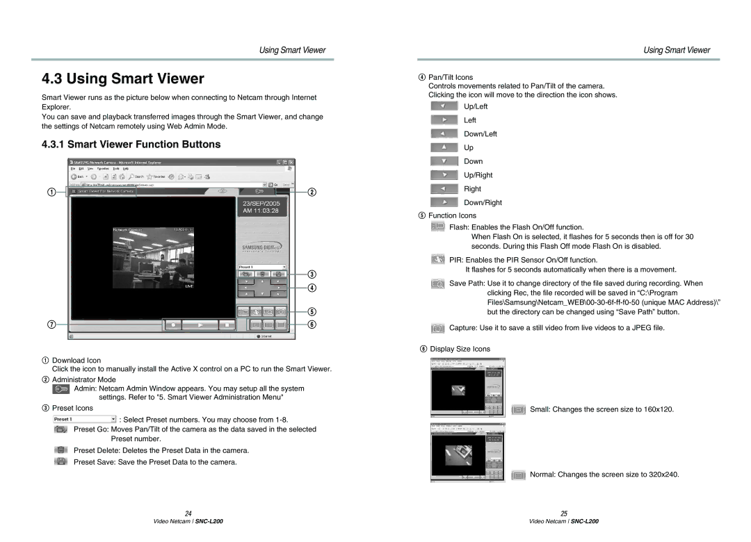 Samsung SNC-L200P manual Using Smart Viewer, Smart Viewer Function Buttons 