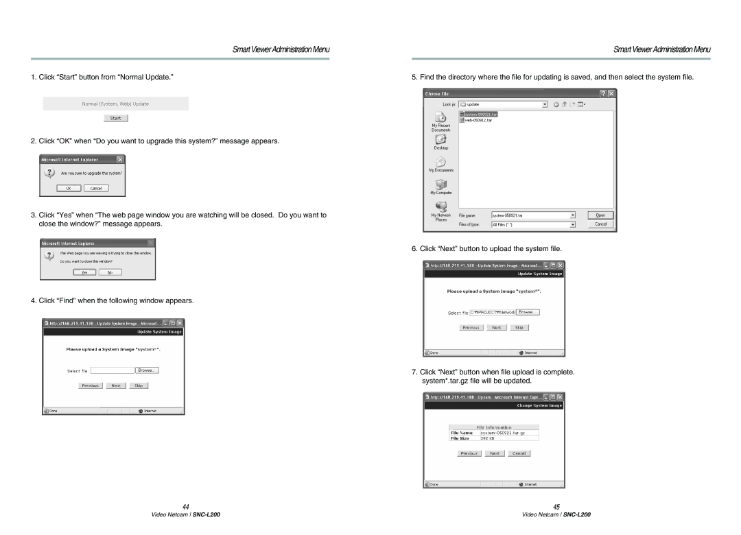 Samsung SNC-L200P manual Smart Viewer Administration Menu 