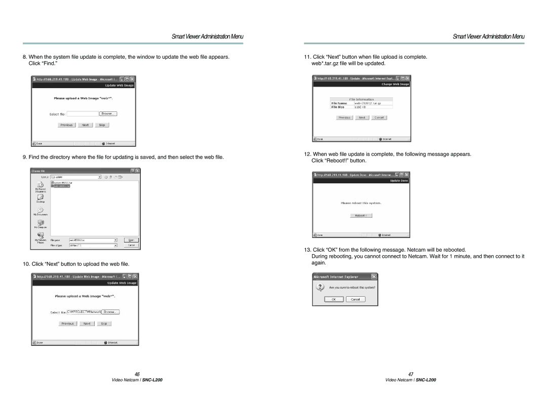 Samsung SNC-L200P manual Smart Viewer Administration Menu 