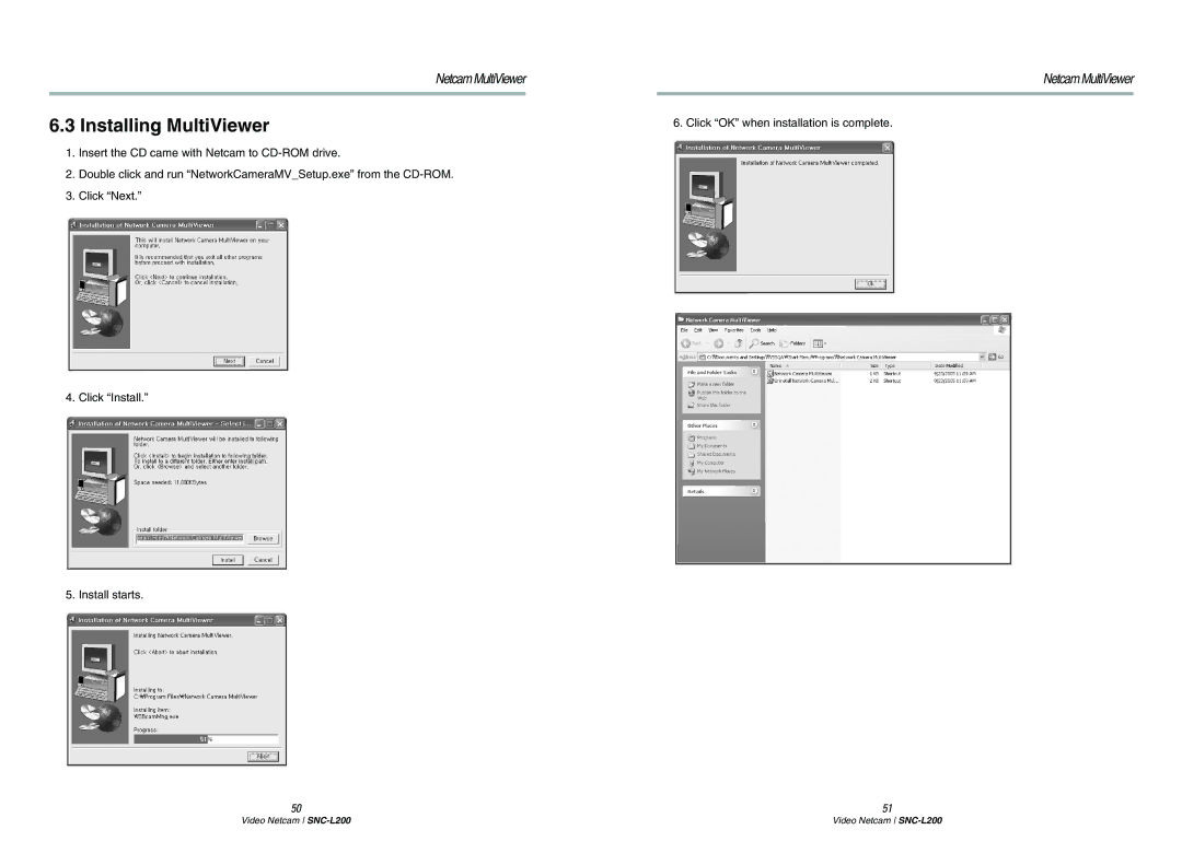 Samsung SNC-L200P manual Installing MultiViewer 