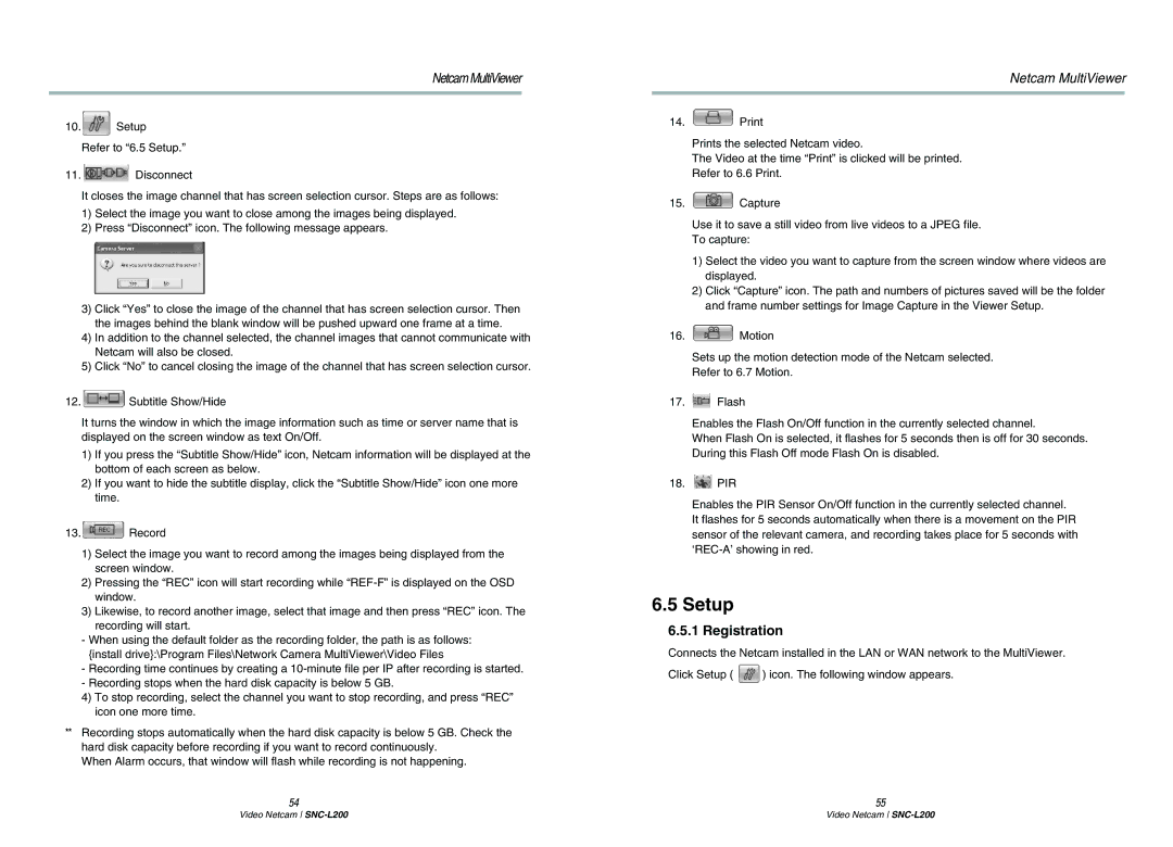 Samsung SNC-L200P manual Setup, Registration 