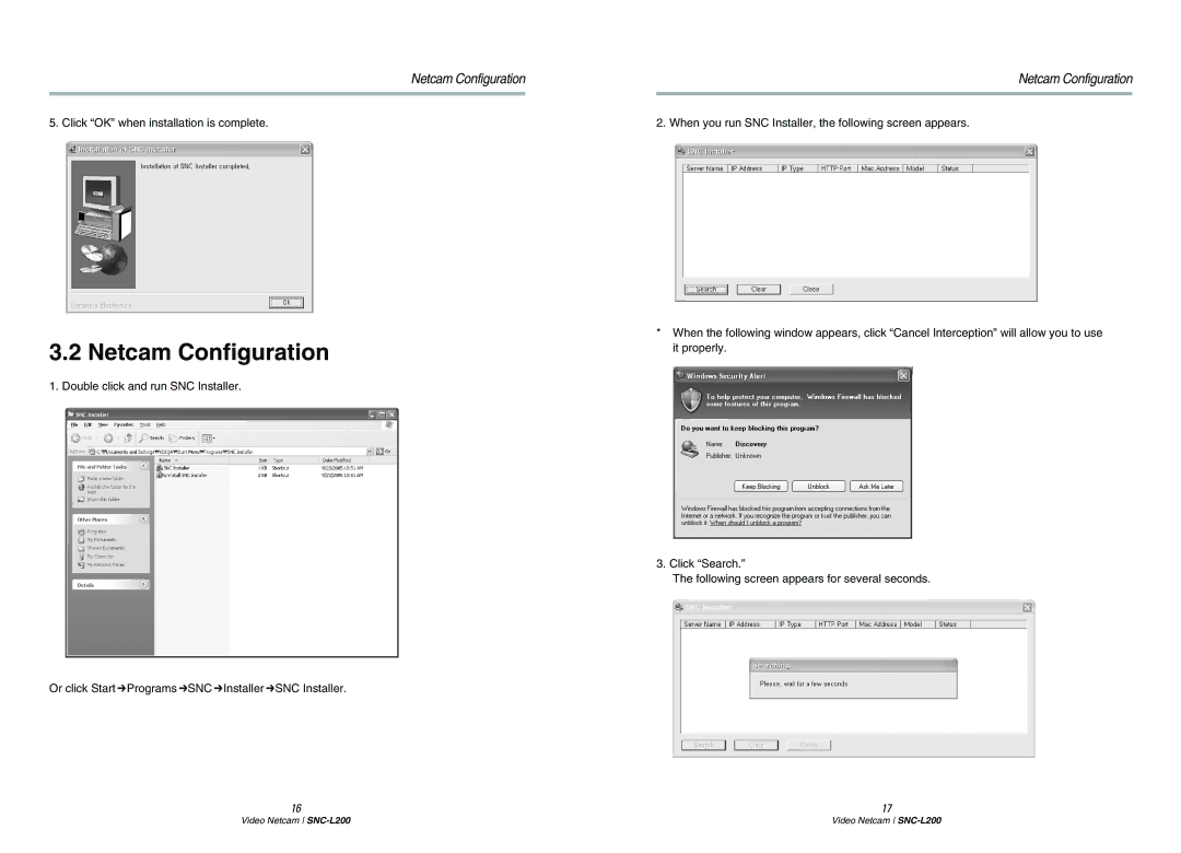 Samsung SNC-L200P manual Netcam Configuration 