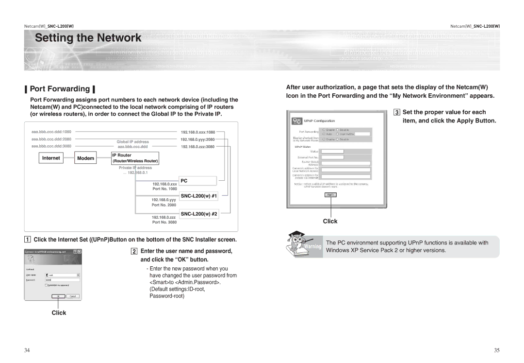 Samsung SNC-L200(W) user manual Port Forwarding 