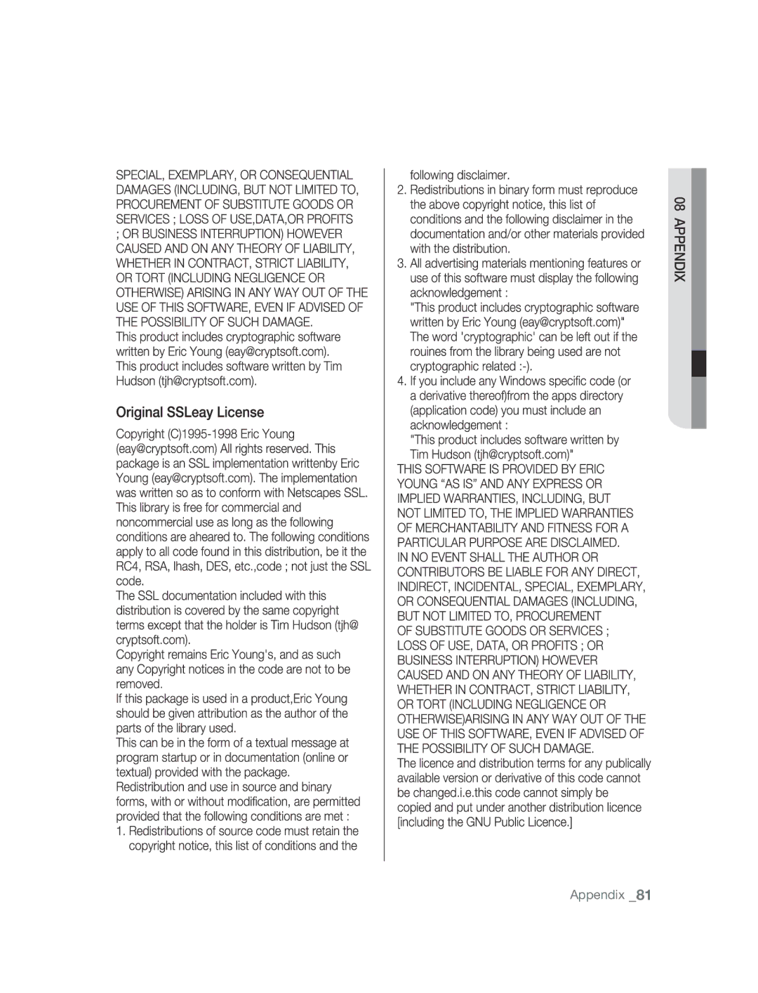 Samsung SNC-M300 user manual Appendix 