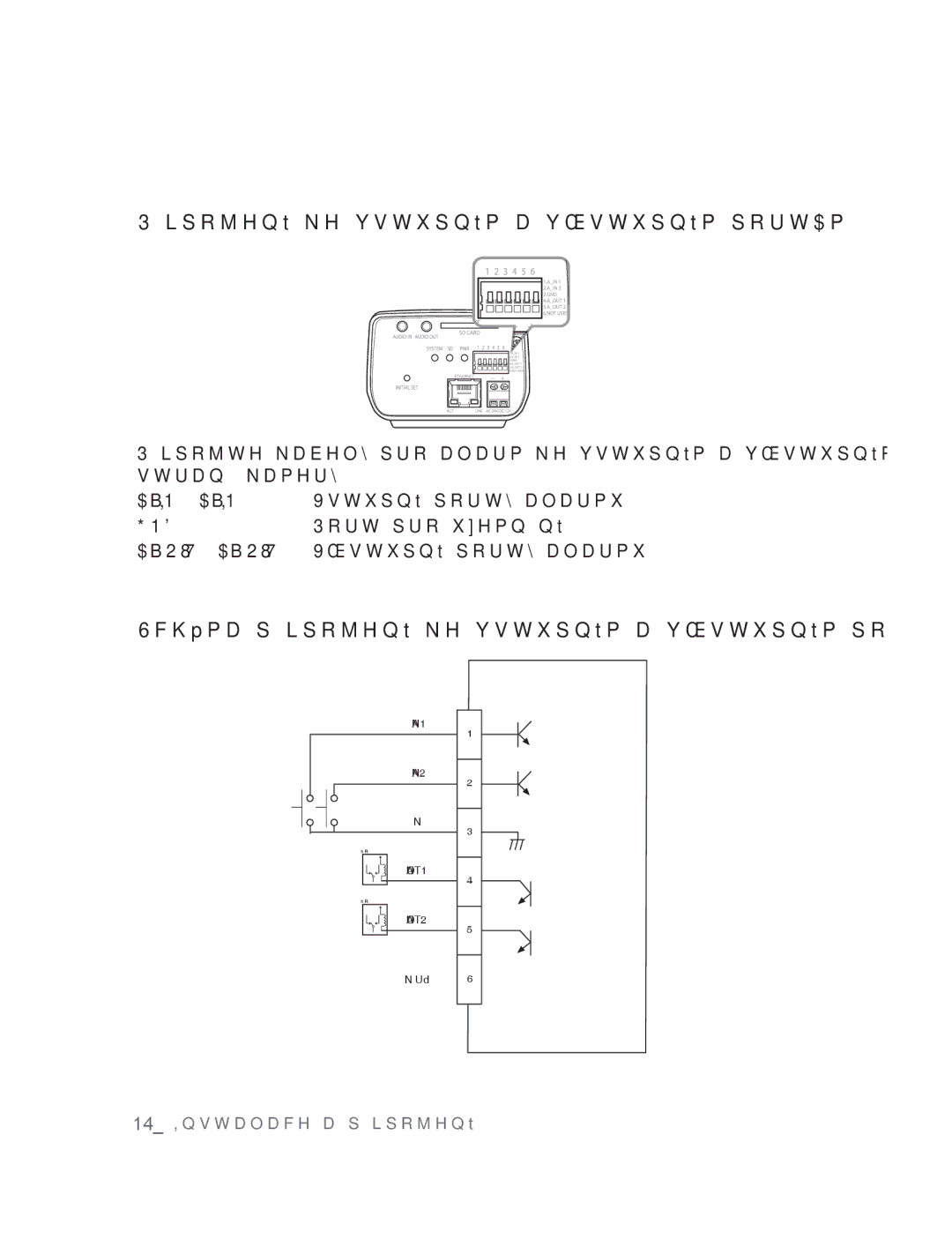 Samsung SNC-M300P manual Připojení ke vstupním a výstupním portům, Schéma připojení ke vstupním a výstupním portům alarmu 