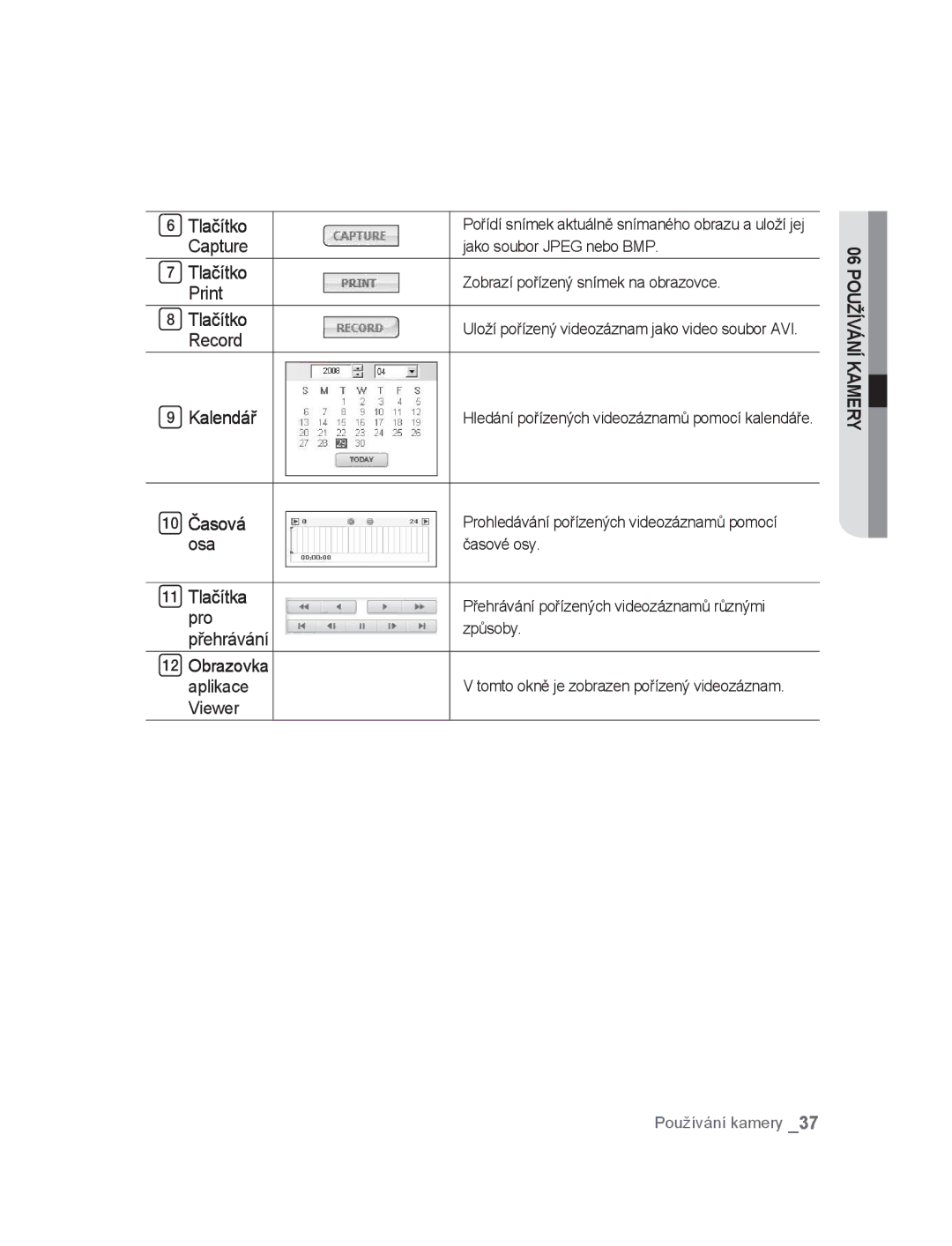 Samsung SNC-M300P manual Obrazovka aplikace Viewer 