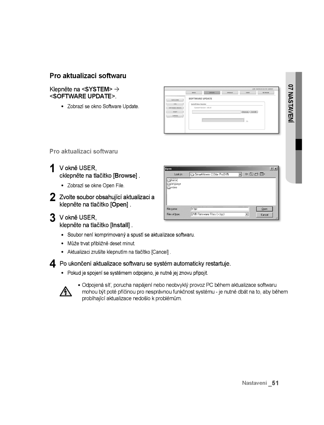 Samsung SNC-M300P manual Klepněte na System  