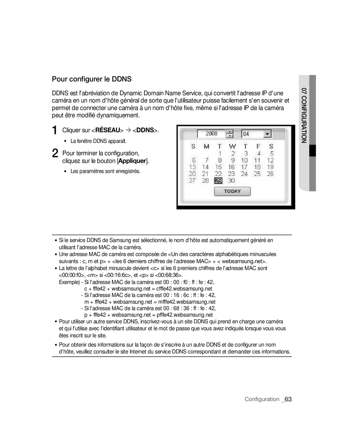 Samsung SNC-M300P manual Pour configurer le Ddns 