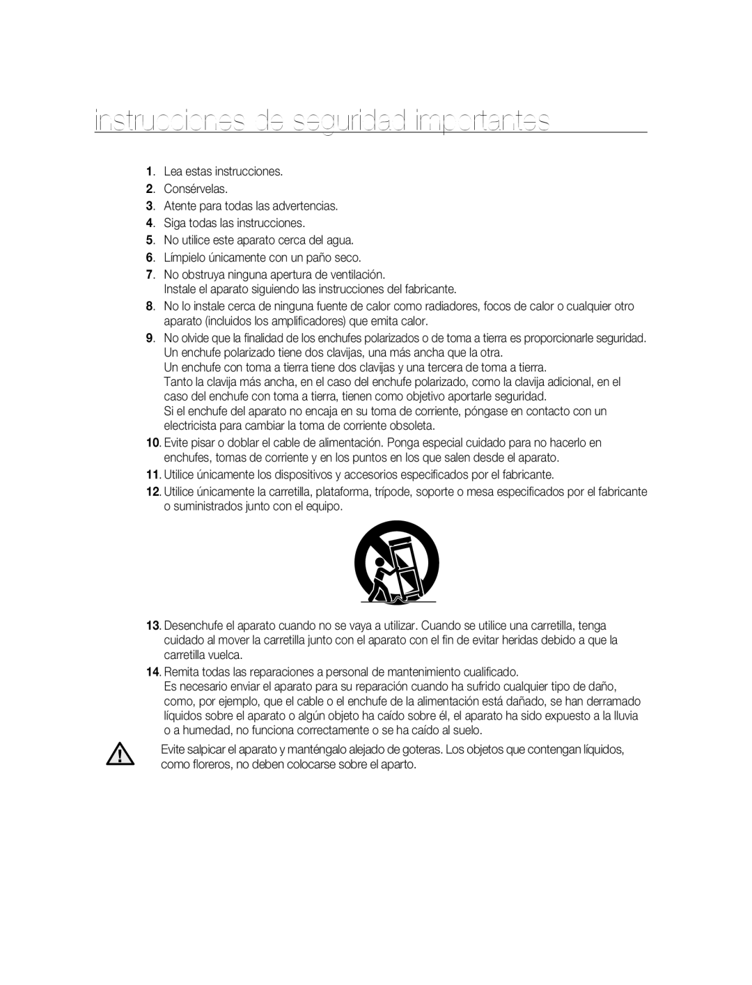 Samsung SNC-M300P manual Instrucciones de seguridad importantes 