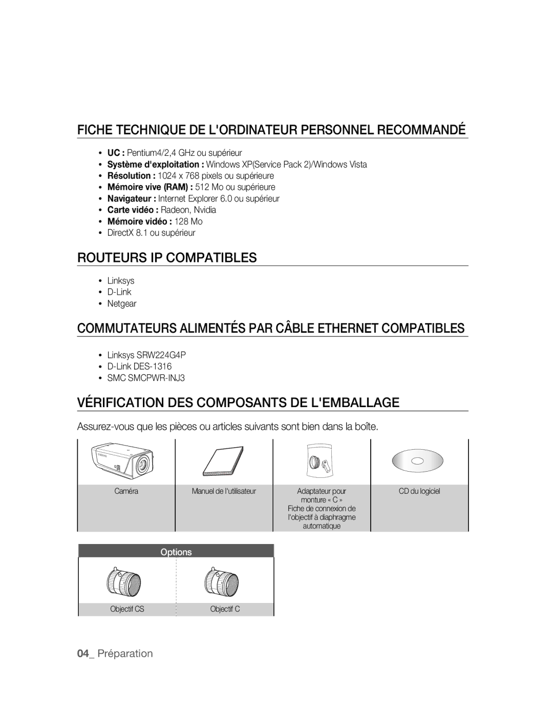 Samsung SNC-M300P manual Fiche Technique DE Lordinateur Personnel Recommandé, Routeurs IP Compatibles 