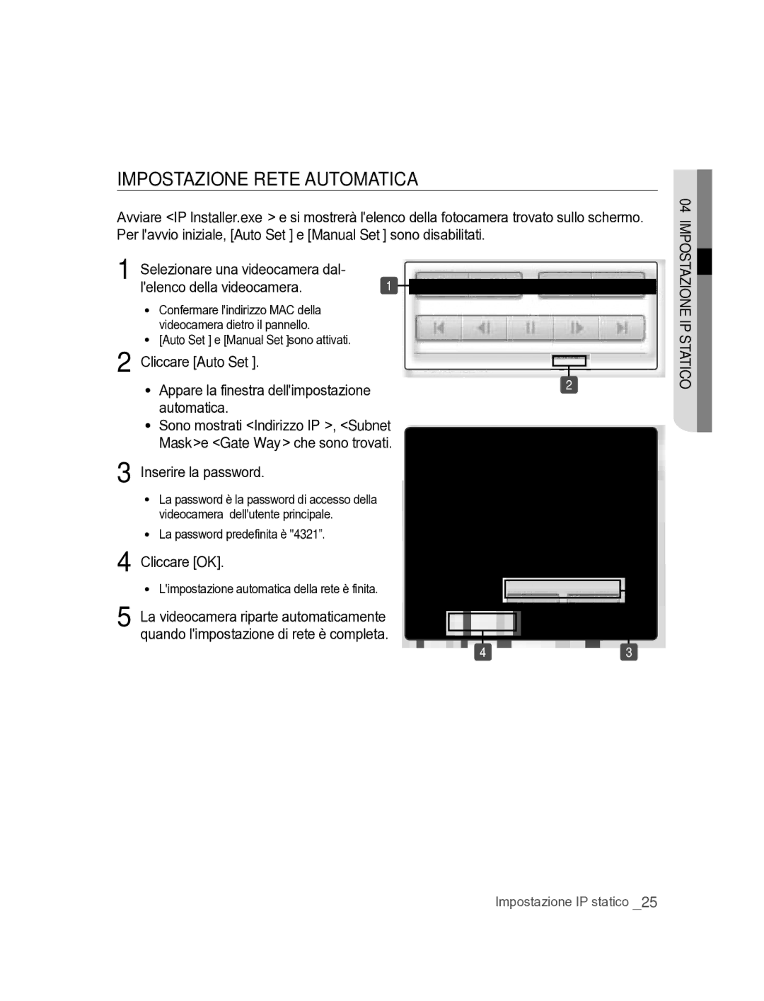 Samsung SNC-M300P manual IMPOsTAZIONE Rete AuTOMATICA, Appare la finestra dellimpostazione automatica, Cliccare OK 