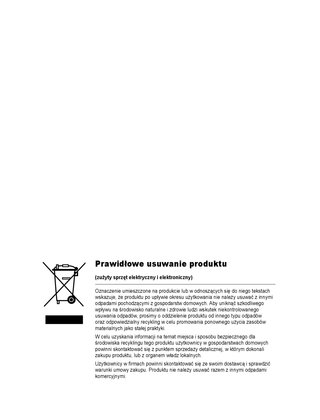 Samsung SNC-M300P manual Prawidłowe usuwanie produktu, Zużyty sprzęt elektryczny i elektroniczny 