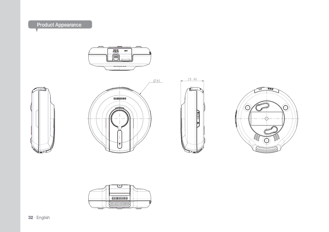 Samsung SNH-1010N user manual Product Appearance, 32 · English 