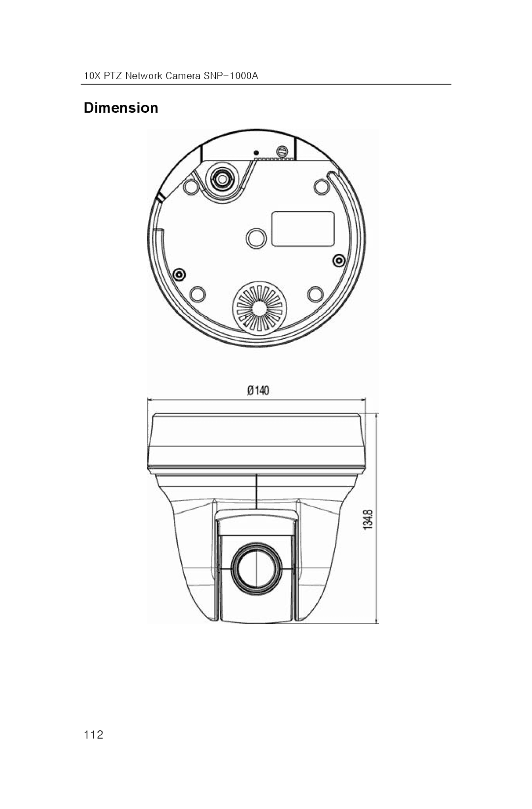 Samsung SNP-1000A user manual Dimension 