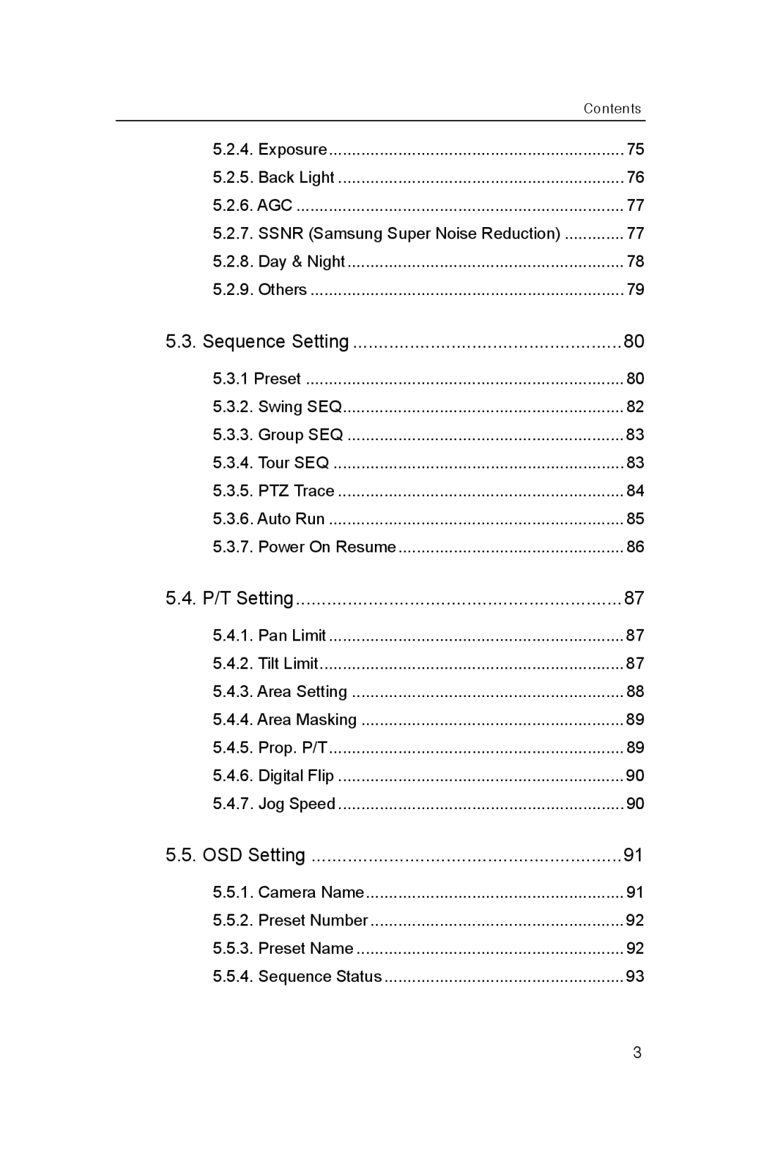 Samsung SNP-1000A user manual P/T Setting 