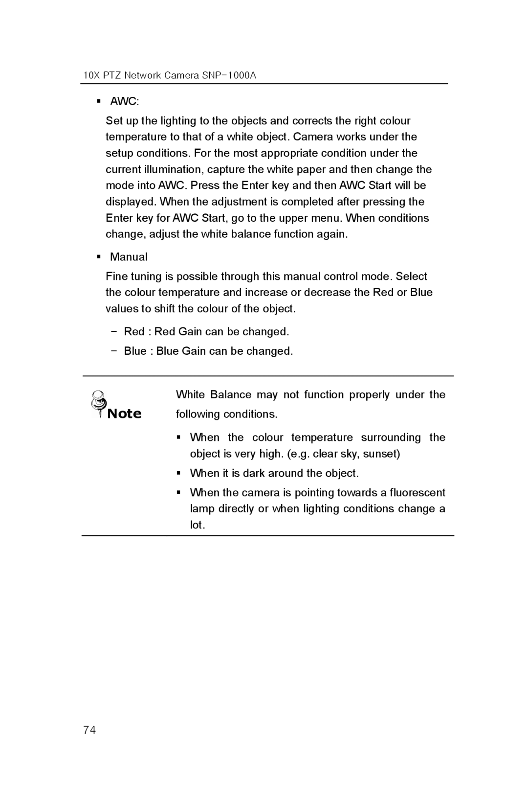 Samsung user manual 10X PTZ Network Camera SNP-1000A 