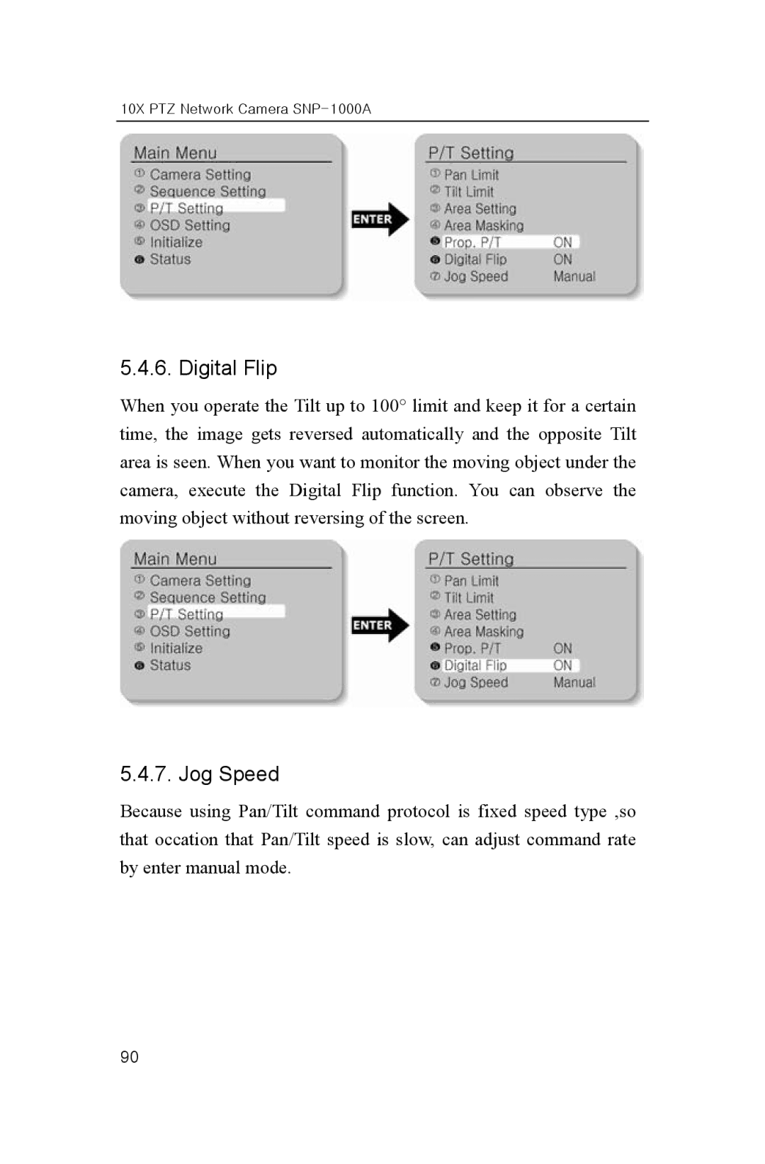 Samsung SNP-1000A user manual Digital Flip, Jog Speed 