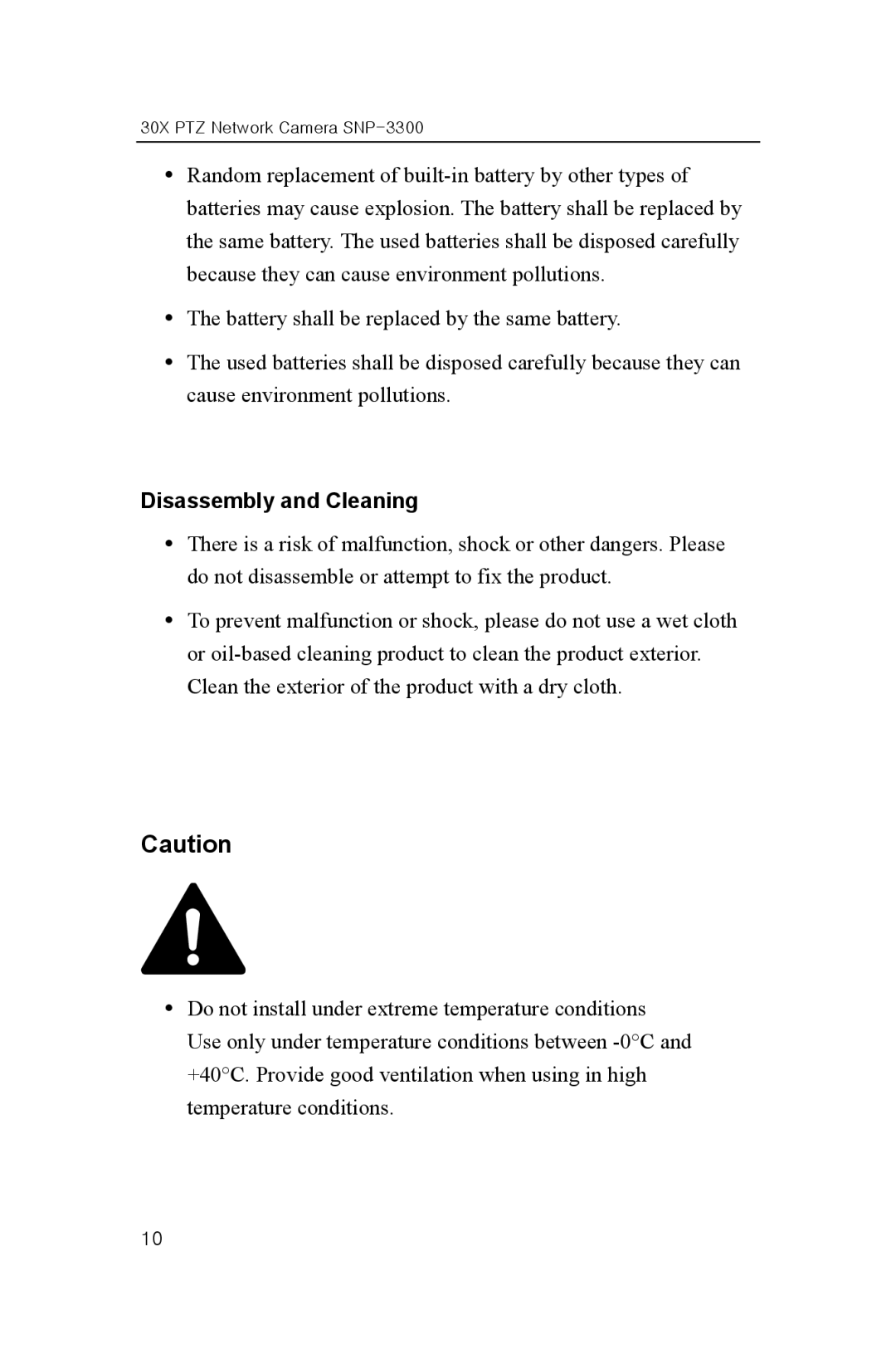 Samsung SNP-3300 user manual Disassembly and Cleaning 