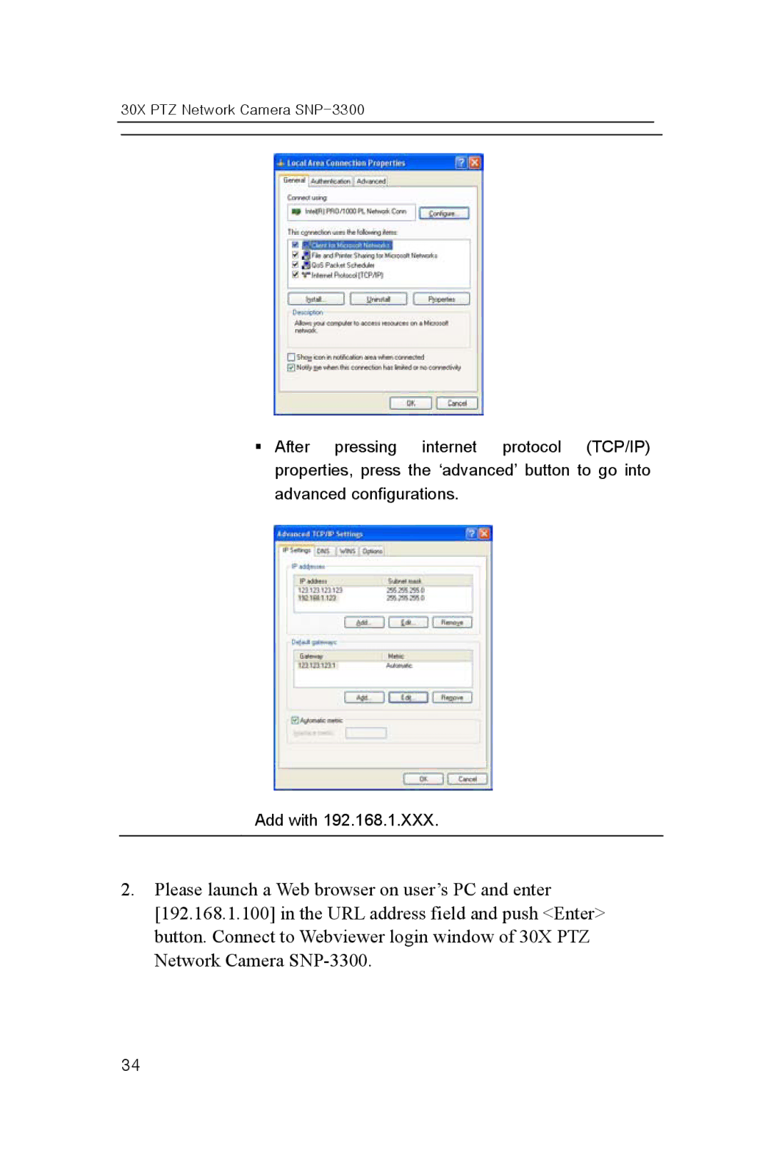 Samsung user manual 30X PTZ Network Camera SNP-3300 