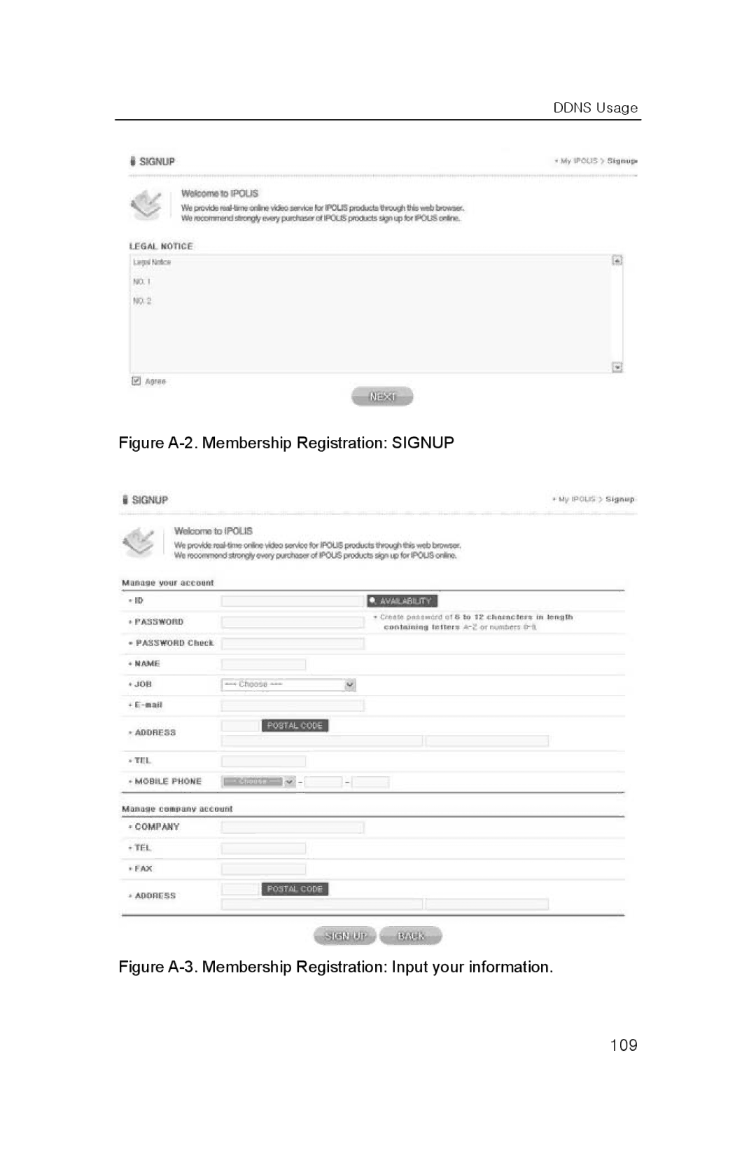 Samsung SNP-3300A user manual Figure A-2. Membership Registration Signup 