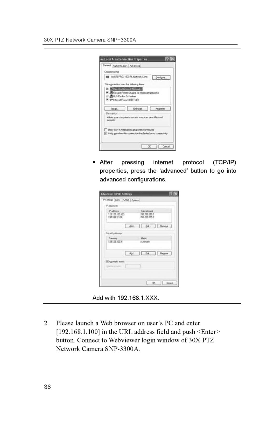 Samsung user manual 30X PTZ Network Camera SNP-3300A 