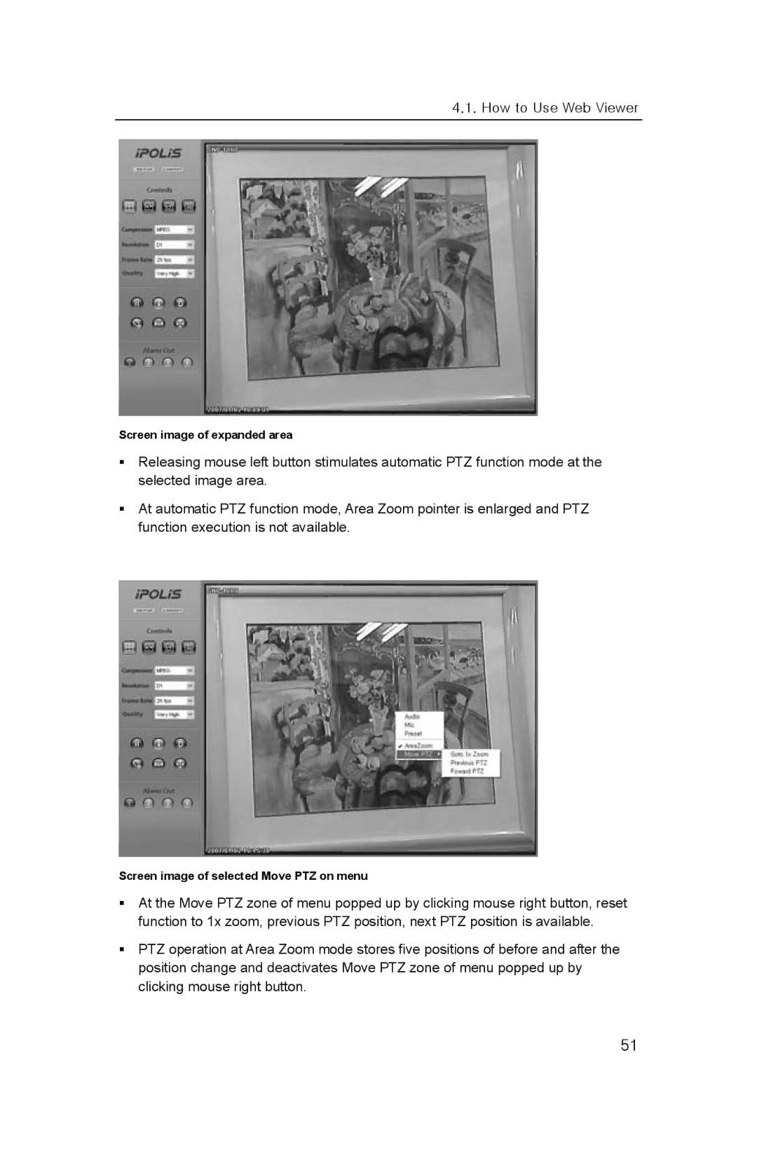 Samsung SNP-3300A user manual Screen image of expanded area 