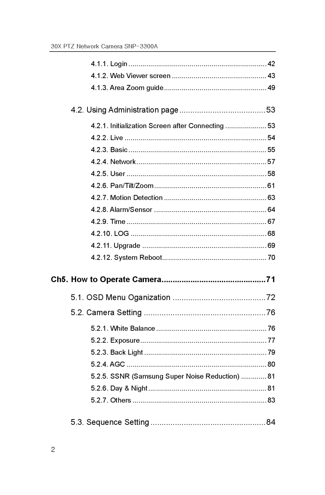 Samsung SNP-3300A user manual Using Administration 