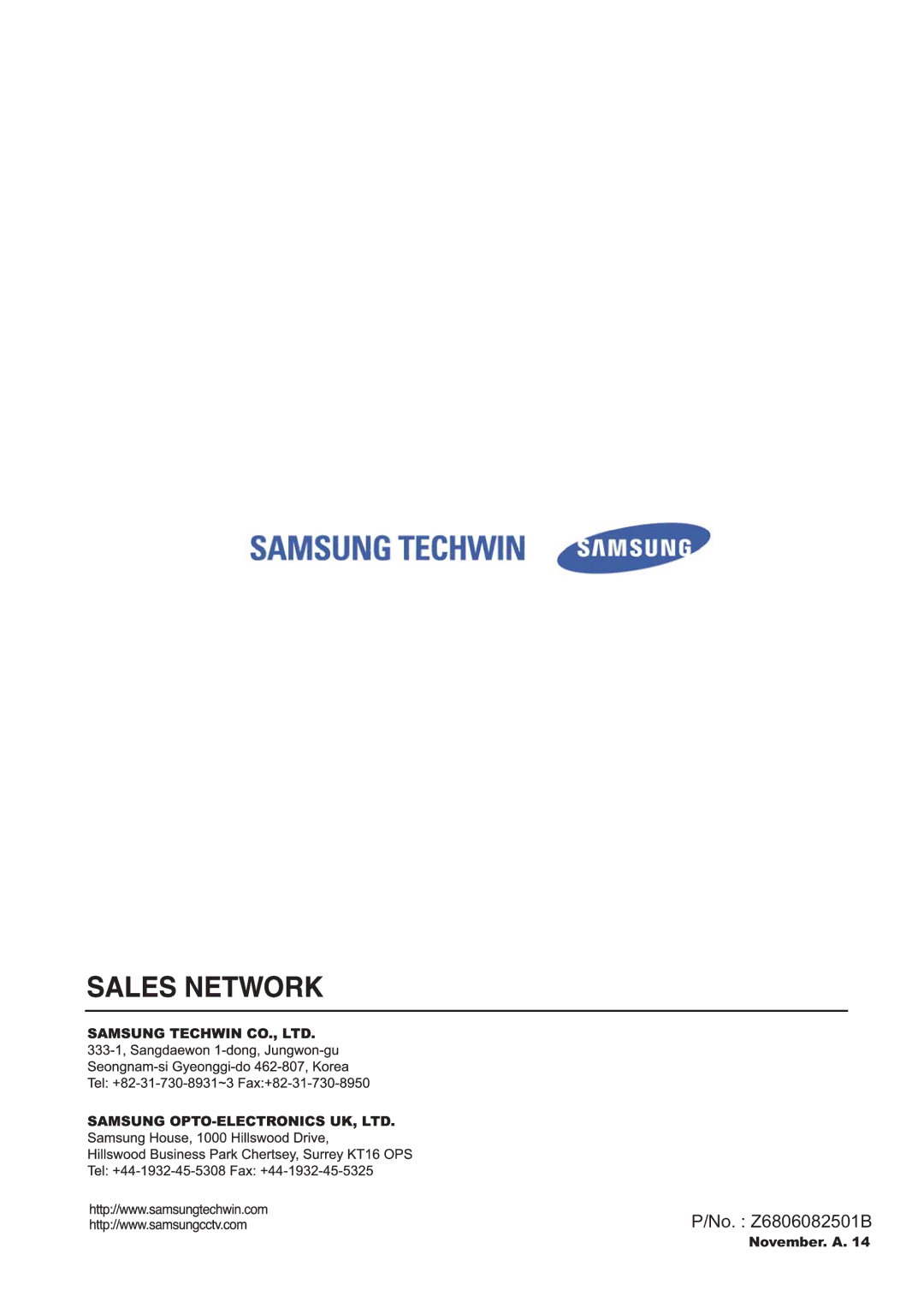 Samsung SNS-100/400 manual No. Z6806082501B 