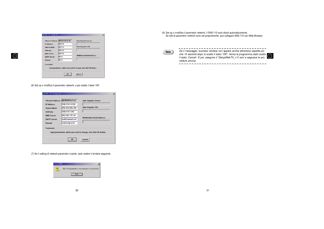 Samsung SNS-110P manual Cedure ancora 