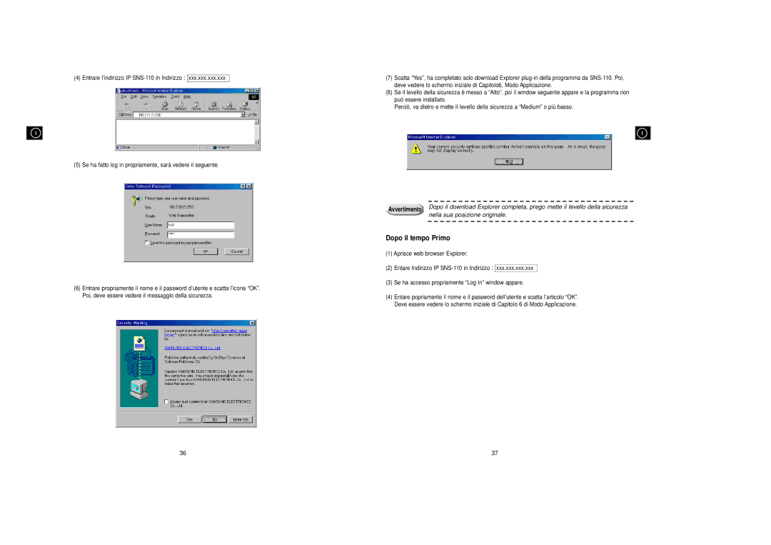 Samsung SNS-110P manual Dopo il tempo Primo 