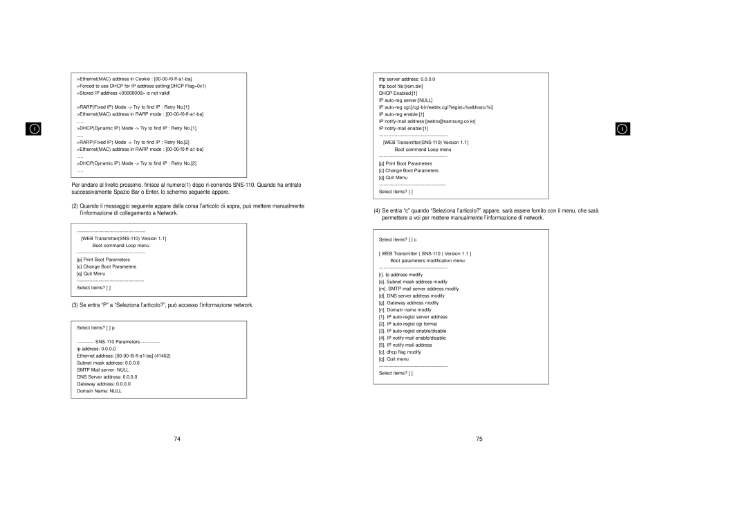 Samsung SNS-110P manual 