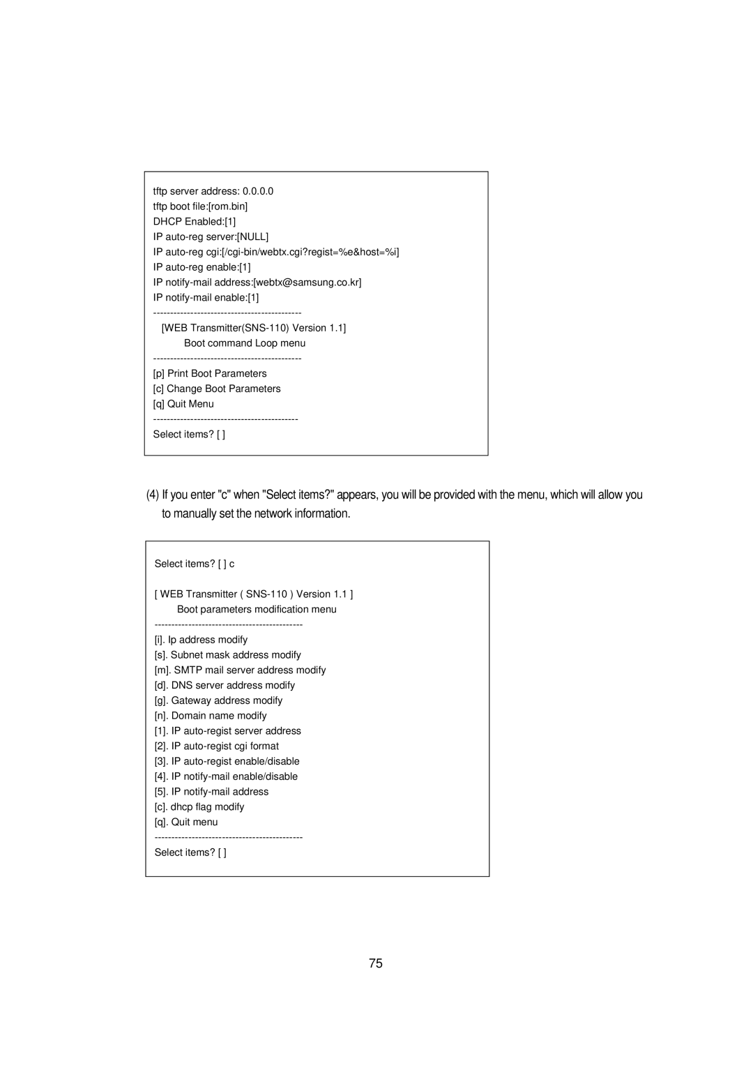 Samsung SNS-110P manual 