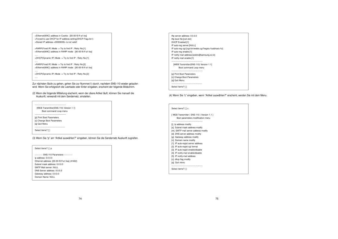 Samsung SNS-110P manual 