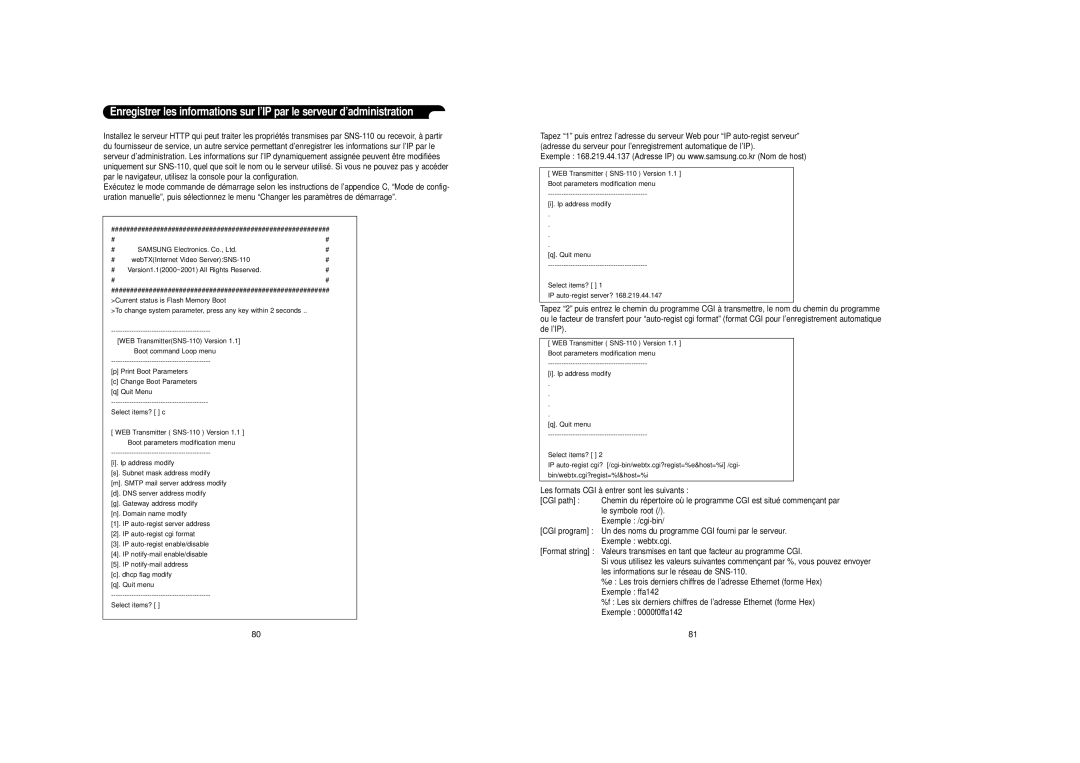 Samsung SNS-110P manual 