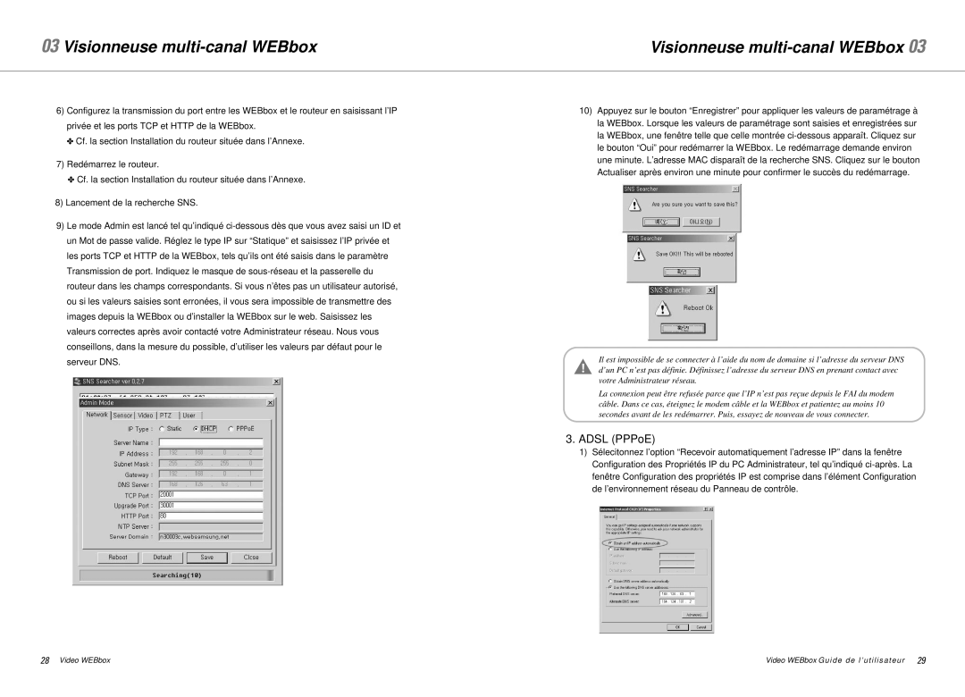 Samsung SNS-200P manual Adsl PPPoE 