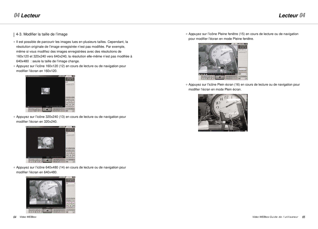 Samsung SNS-200P manual Modifier la taille de l’image 