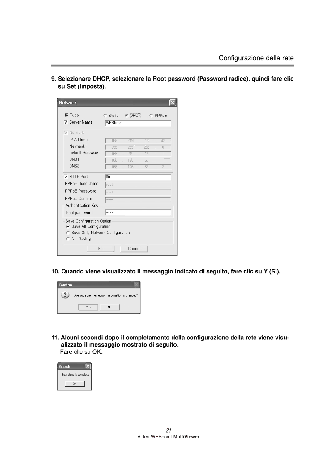 Samsung SNS-200P manual Fare clic su OK 