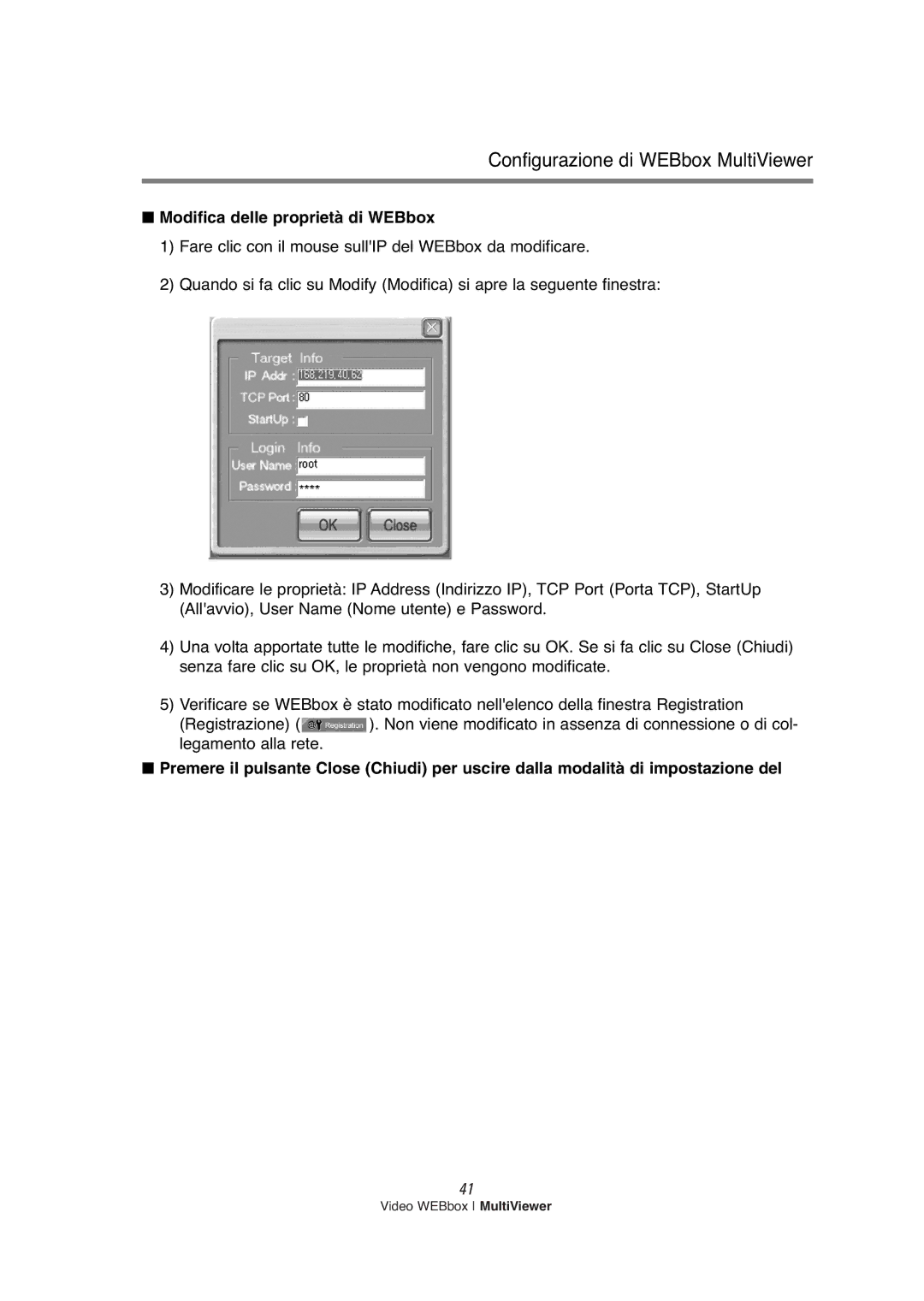 Samsung SNS-200P manual Modifica delle proprietà di WEBbox 