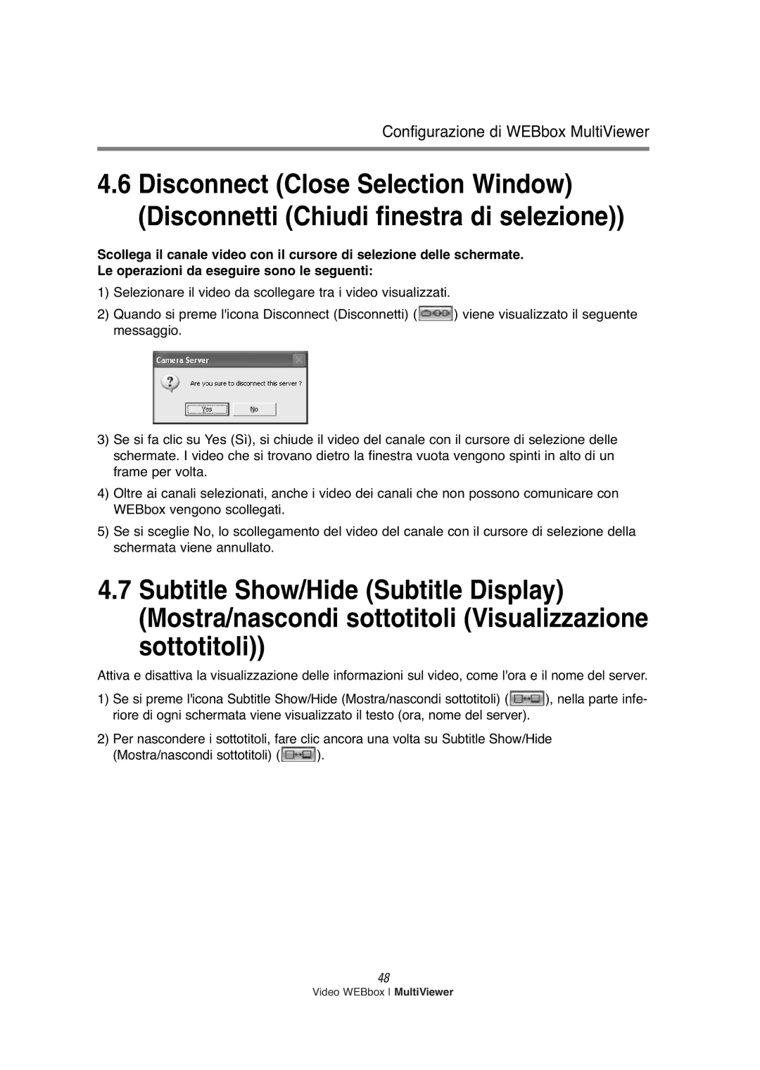 Samsung SNS-200P manual Sottotitoli 