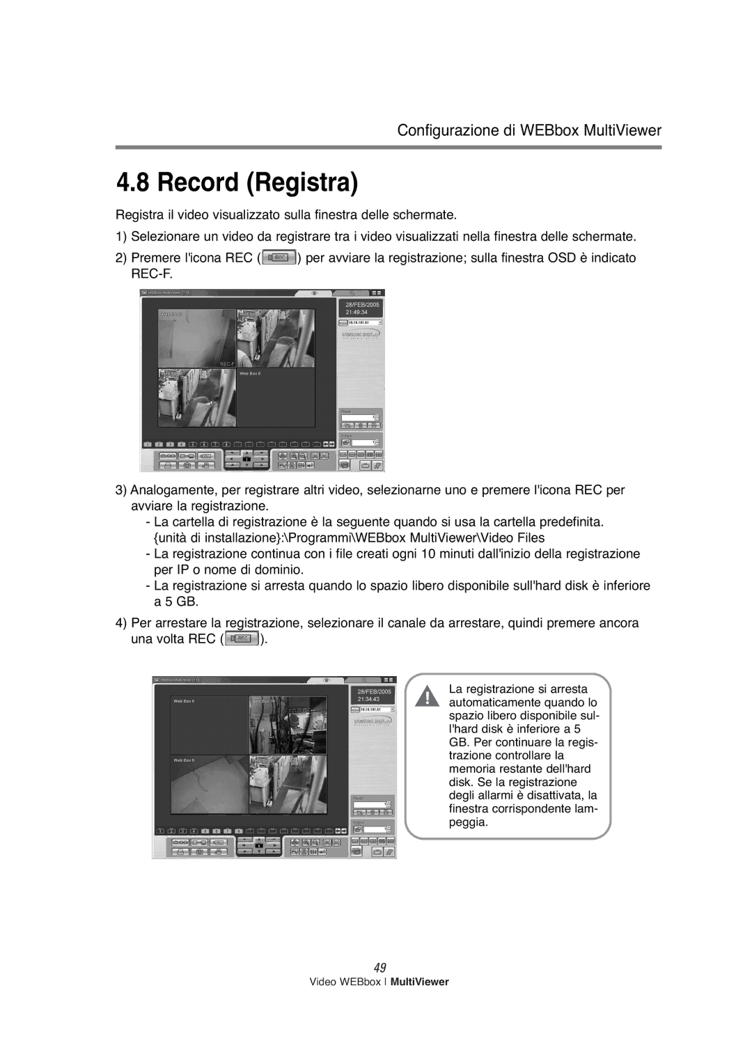 Samsung SNS-200P manual Record Registra 