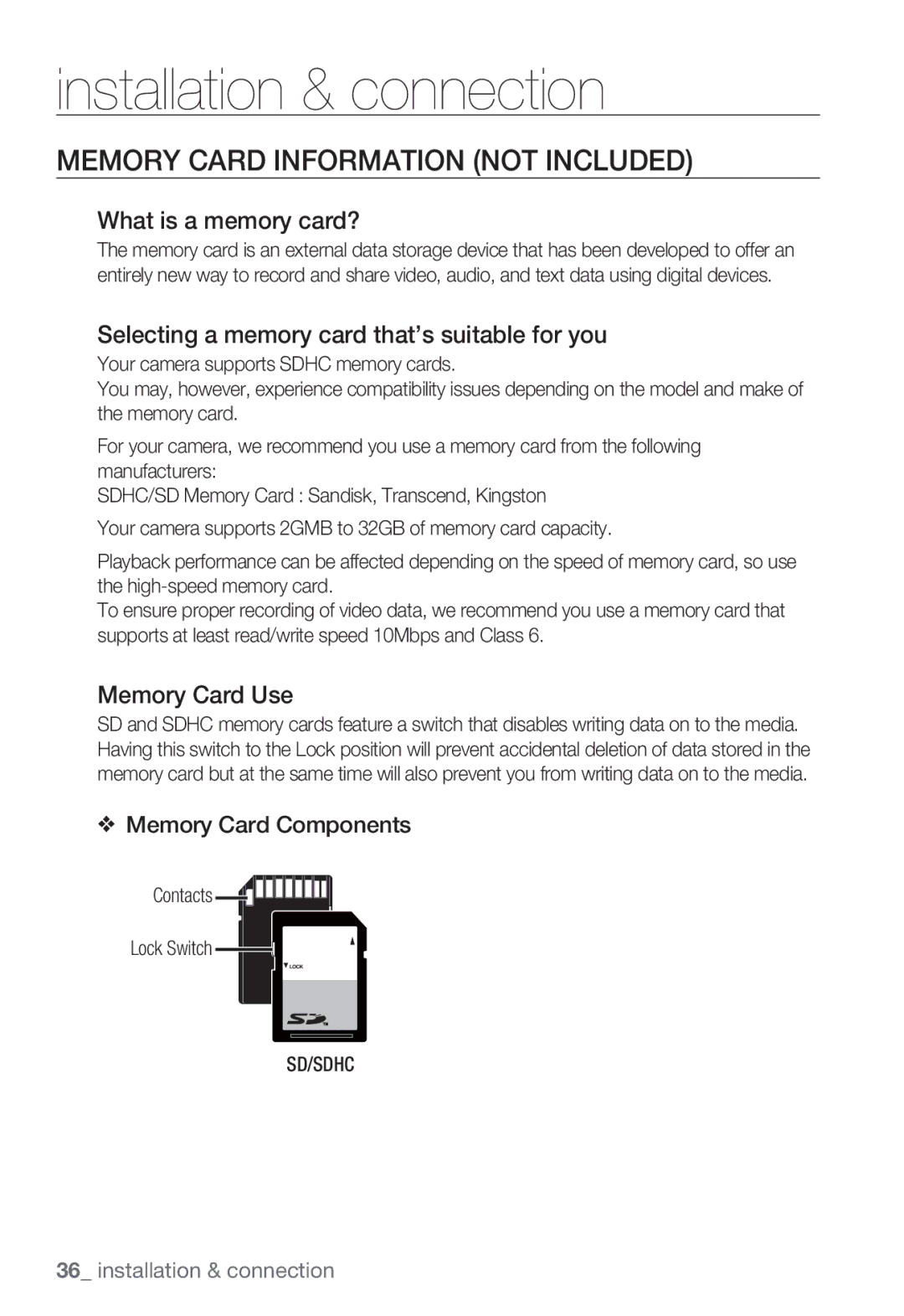 Samsung SND-5080 Memory Card Information not Included, What is a memory card?, Memory Card Use, Memory Card Components 