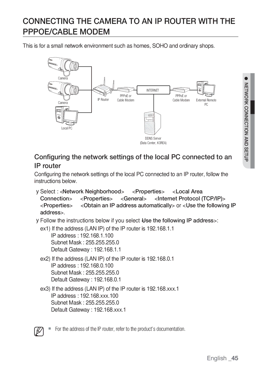 Samsung SNV-5080, SNB-5000, SND-5080F, SNB5000 user manual IP Router 