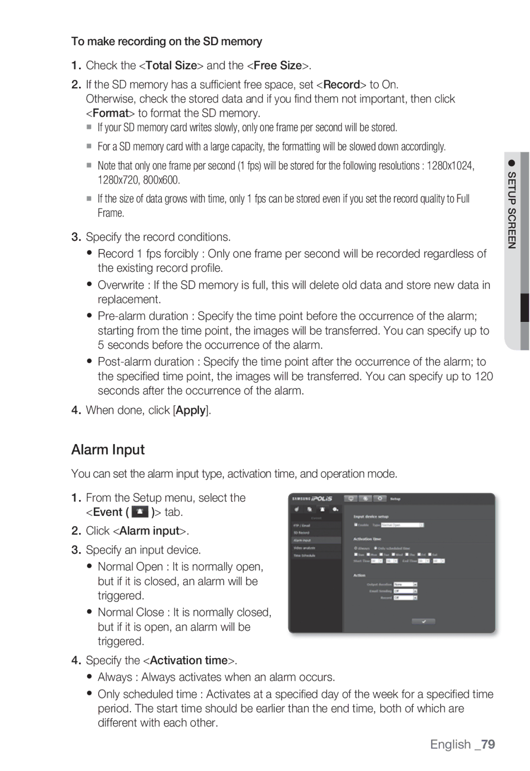 Samsung SNB5000, SNV-5080, SNB-5000, SND-5080F user manual Alarm Input 