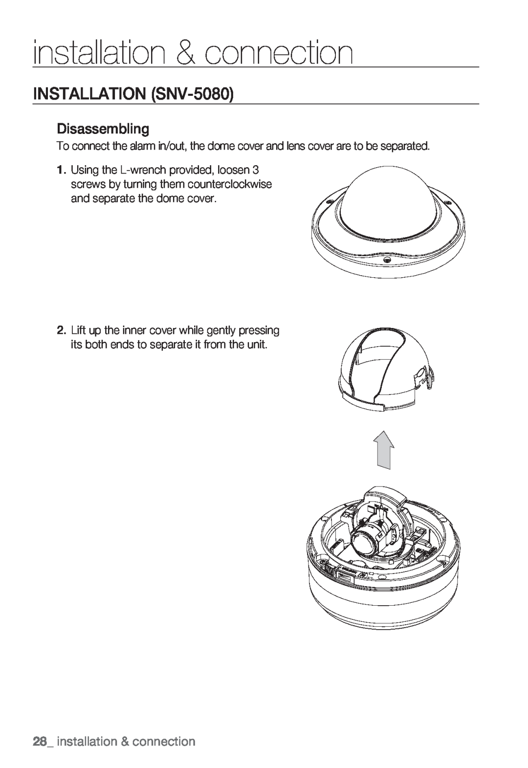 Samsung SND-5080F, SNB-5000, SNB5000 user manual INSTALLATION SNV-5080, installation & connection, Disassembling 