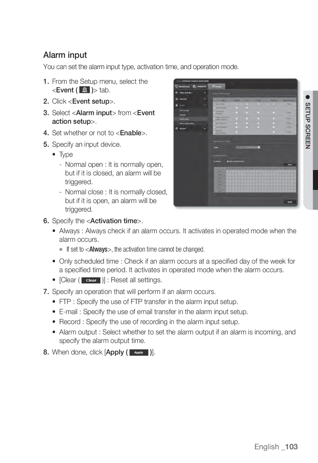 Samsung SNB-7002, SNV-7082, SND-7082F user manual Alarm input 