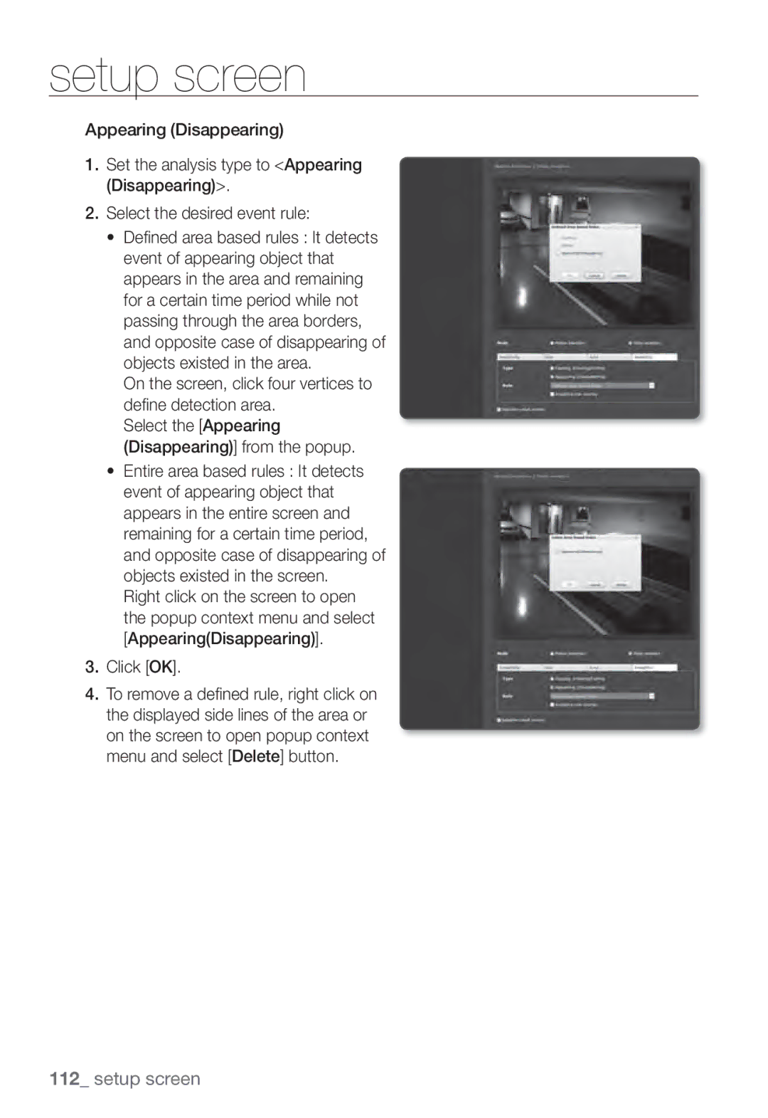 Samsung SNV-7082, SND-7082F, SNB-7002 user manual Setup screen 